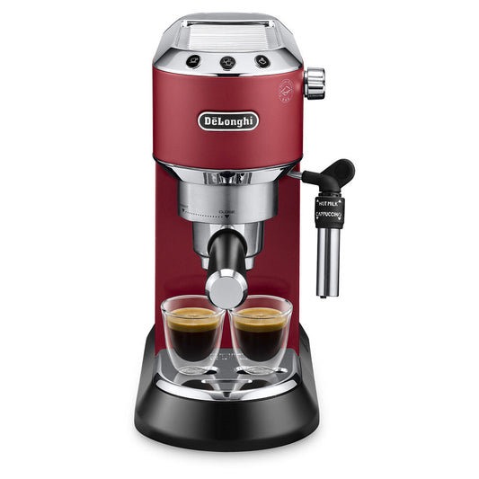 DeLonghi Dedica Style Manual Pump Espresso Machine EC685 Matte Red