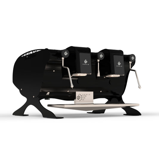 Henlo RS double group head commercial espresso machine in black