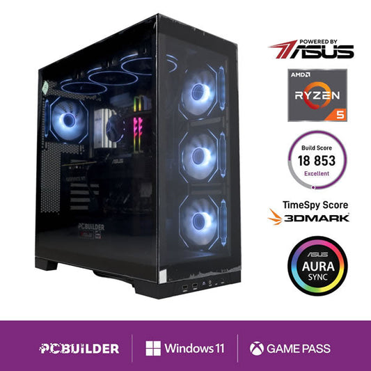 PCBuilder Maverick AMD Ryzen 5 7600 32GB DDR5 1TB SSD RTX 5070 12GB Windows 11 Home Gaming Desktop