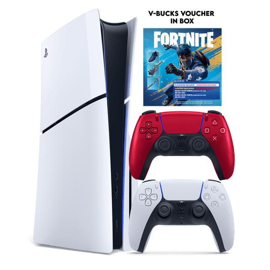 PS5 Slim + Fortnite Flowering Chaos (Voucher) + PS5 Dual Sense Volcanic Red - KOODOO