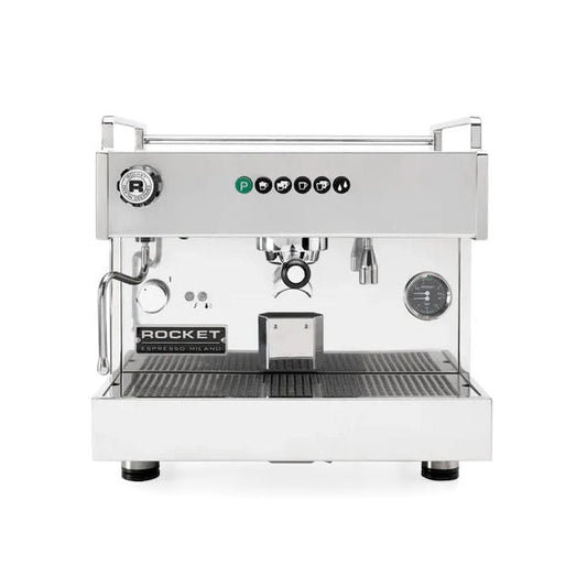 Rocket Boxer Tank espresso machine on a white background