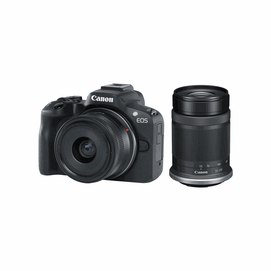 Canon EOS R50 Mirrorless Camera with 18-45mm and 55-210mm Lenses (Black)