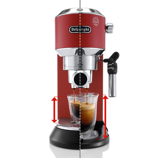 DeLonghi Dedica Style Manual Pump Espresso Machine EC685 Matte Red