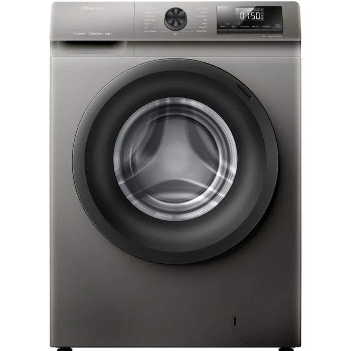 Hisense 8kg Front Loader Washing Machine Grey Titanium WFQP8012VMT
