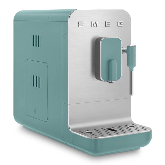 Smeg Bean-to-Cup Automatic Espresso Coffee Machine with Steam Wand Matte Emerald Green BCC12EGM