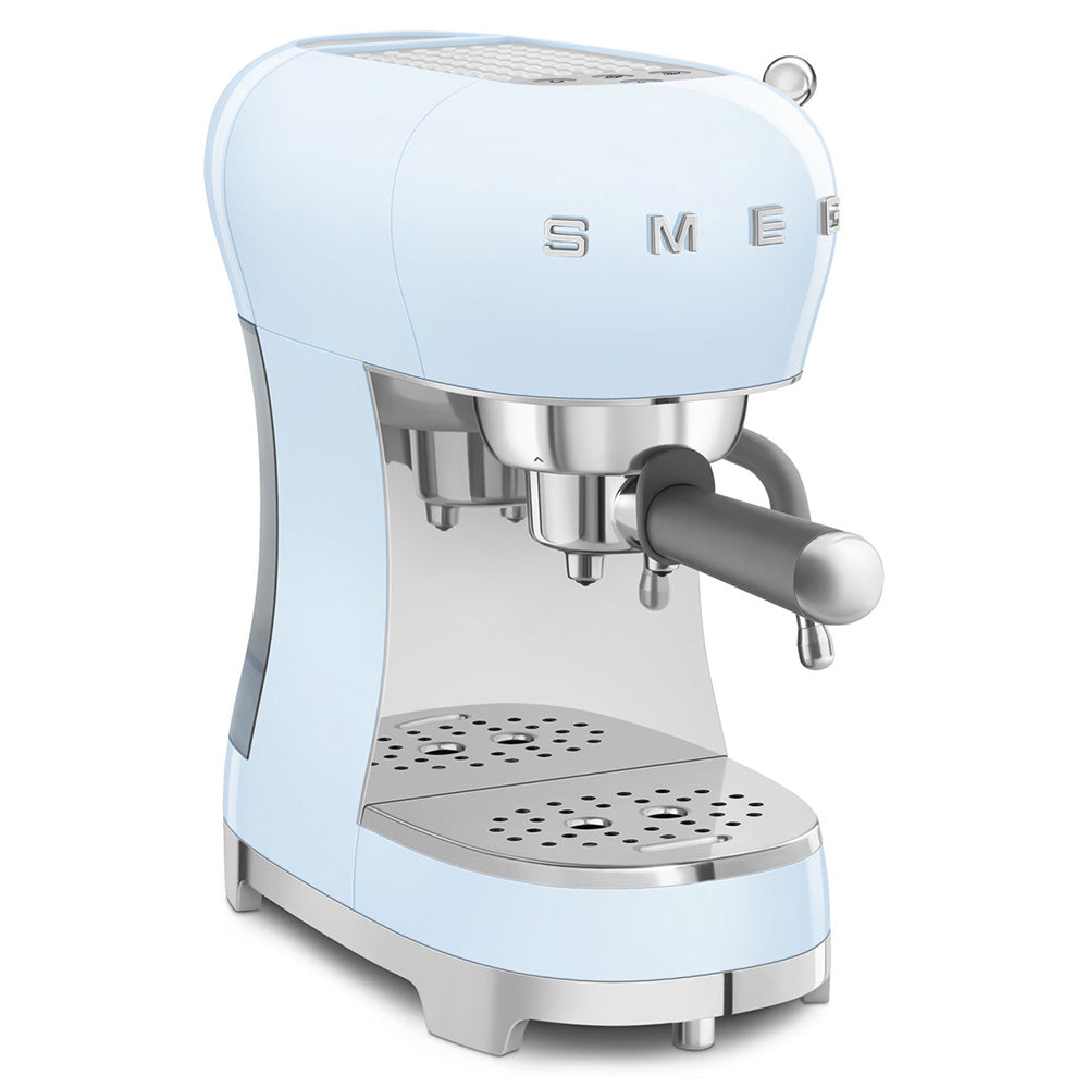 Smeg Retro Manual Espresso Coffee Machine ECF02PB Pastel Blue