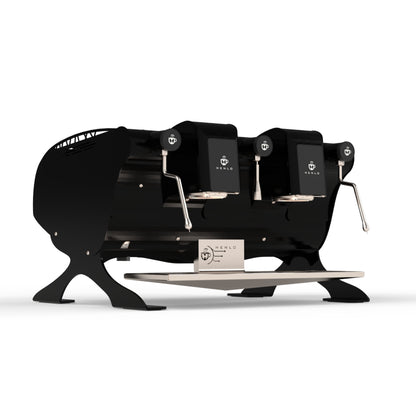 Henlo RS double group head commercial espresso machine in black