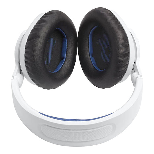 JBL Quantum 360P Console Wireless Over-Ear Gaming Headset With Detachable Mic For Playstation - White/Blue