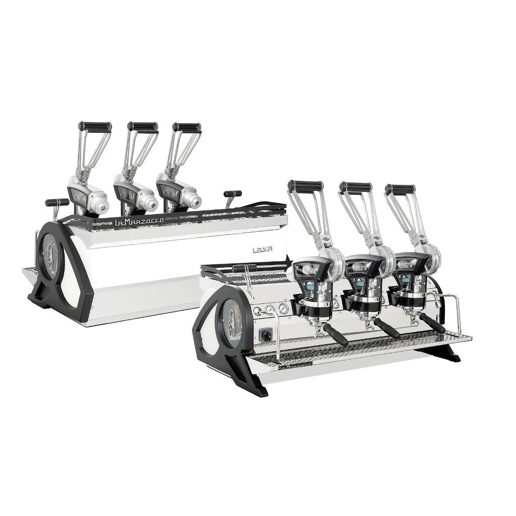 La Marzocco Leva S 3 Group commercial espresso machine front and back