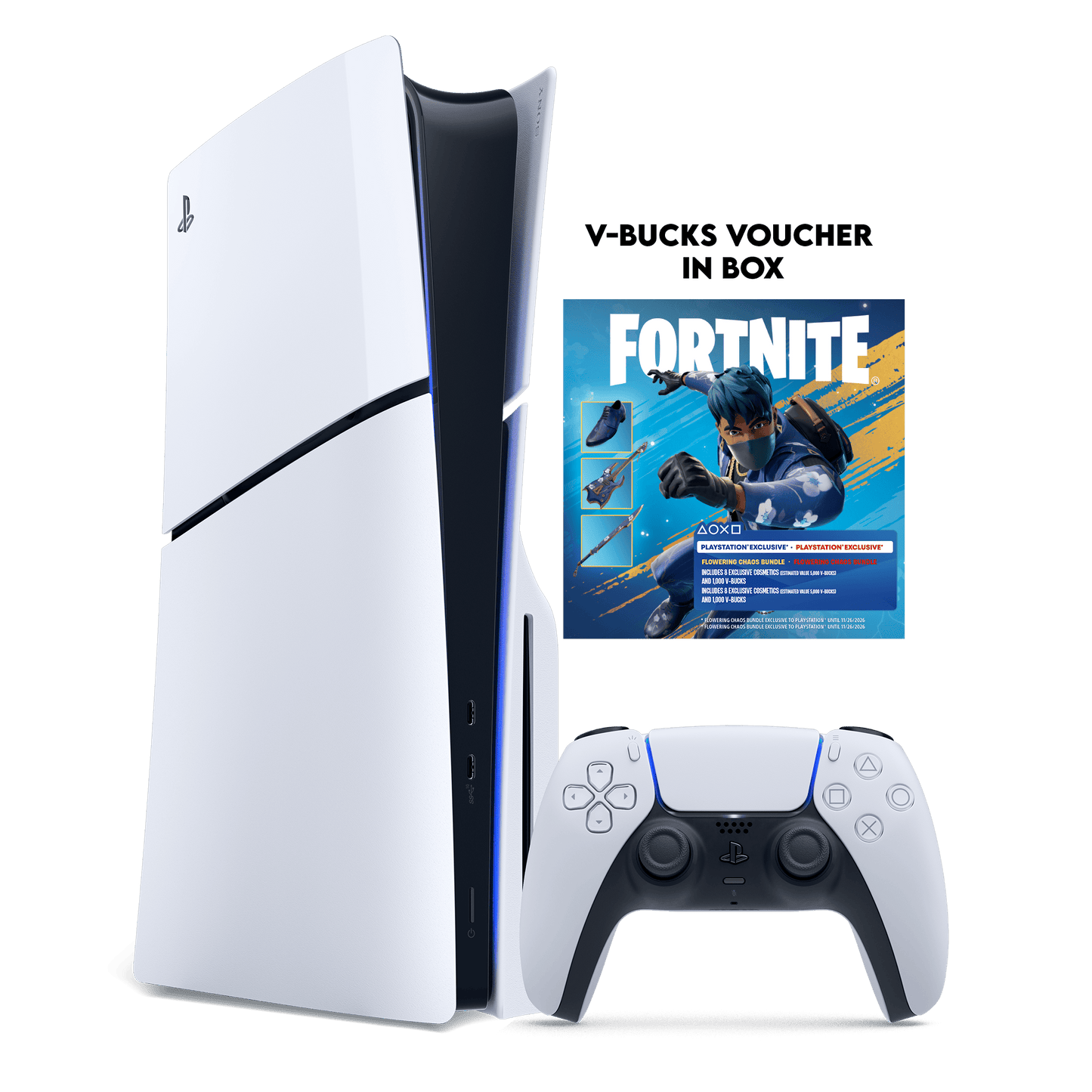 PS5 Slim + Fortnite V-Bucks (Voucher) - KOODOO