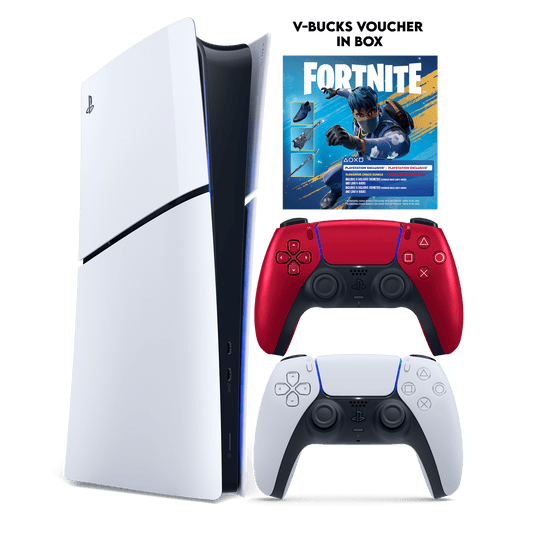 PS5 Slim Digital+ Fortnite Flowering Chaos (Voucher) + PS5 Dual Sense Volcanic Red - KOODOO