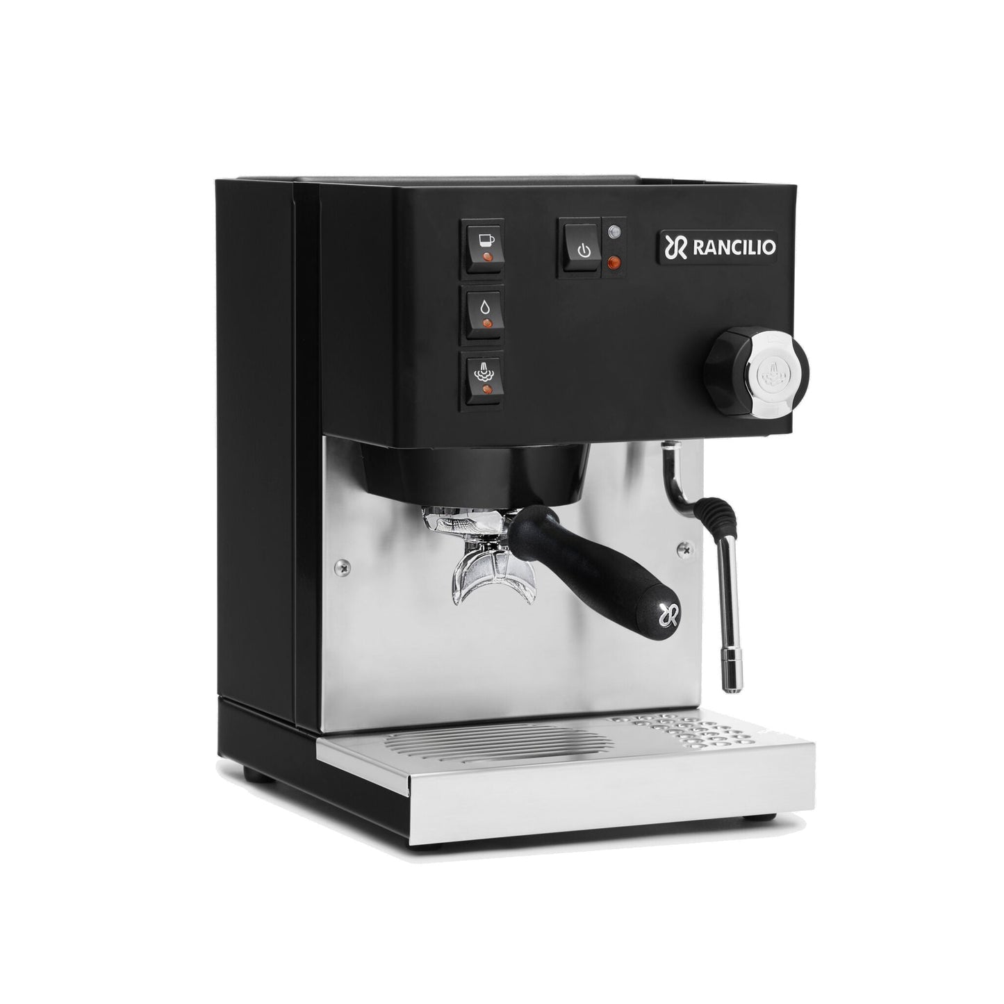 Rancilio Silvia V6 Espresso Machine Black Front Angle