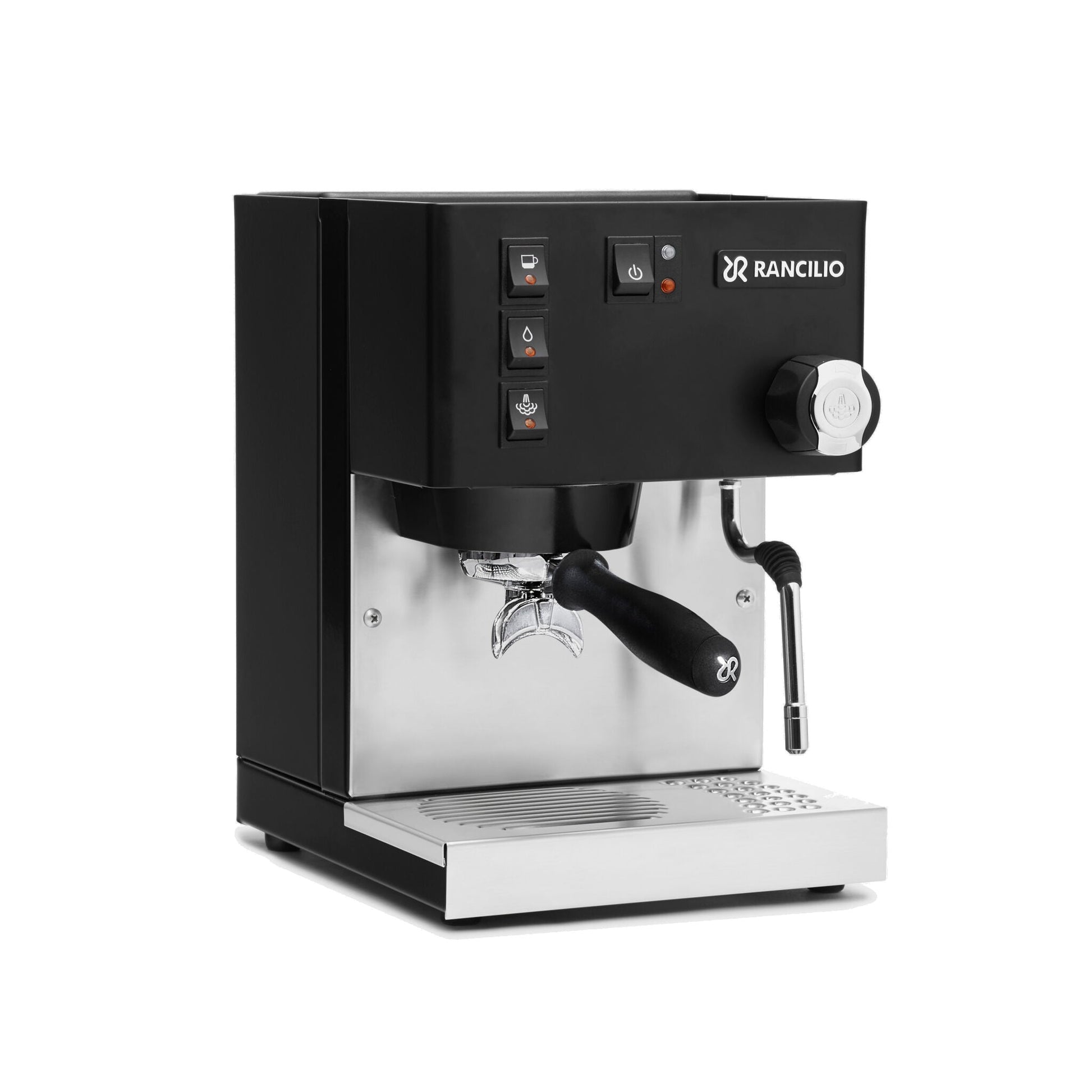 Rancilio Silvia V6 Espresso Machine Black Front Angle