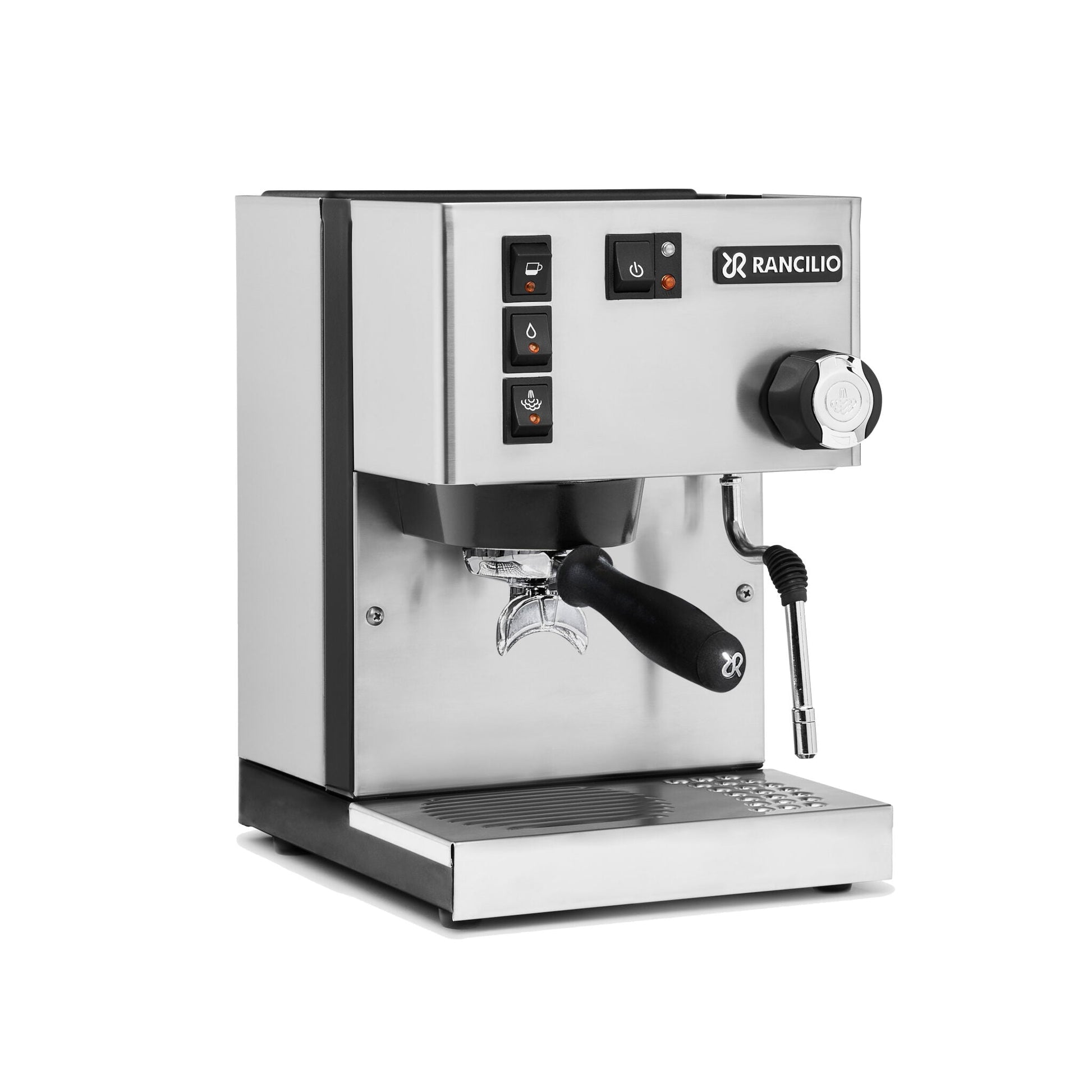 Rancilio Silvia V6 Espresso Machine Steel Front Angle