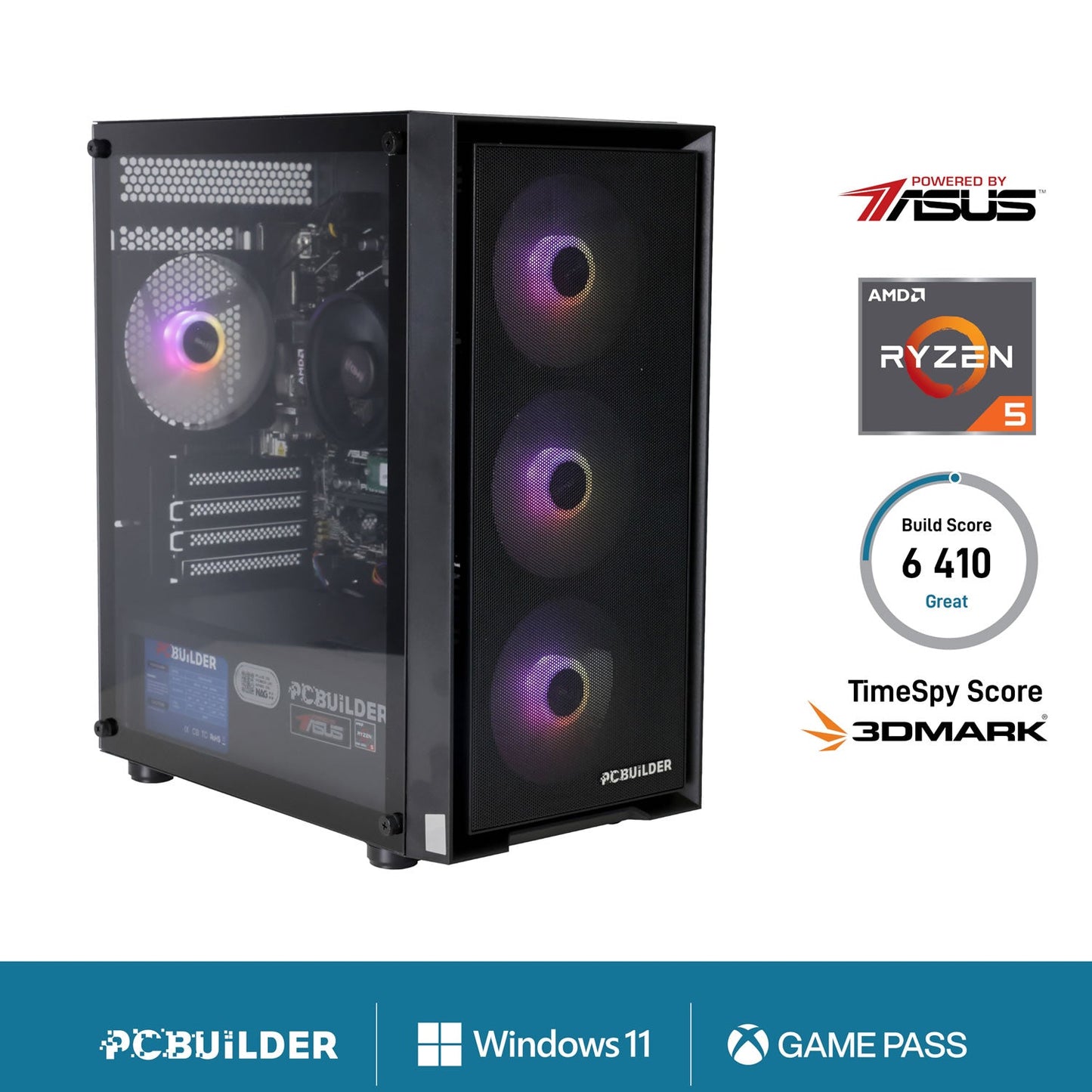 PCBuilder Stalker AMD Ryzen 5 5500 16GB RAM 500GB SSD RTX 3050 Gaming Desktop