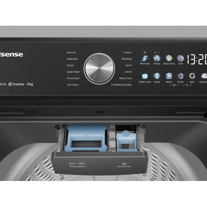Hisense 21kg Top Loader Washing Machine Black WT7T2125DB